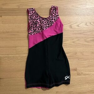 GK Pink and Black Leopard Gymnastics Leotard